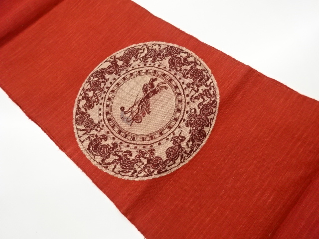 JAPANESE KIMONO / VINTAGE NAGOYA OBI / TSUMUGI / WOVEN MIRROR PATTERN